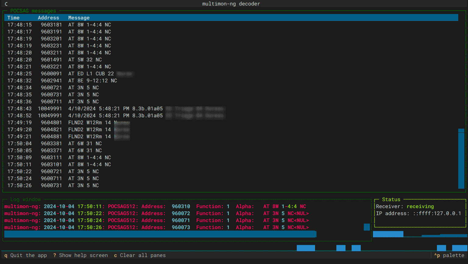 MMNG-UI: A Text Interface for Multimon-NG