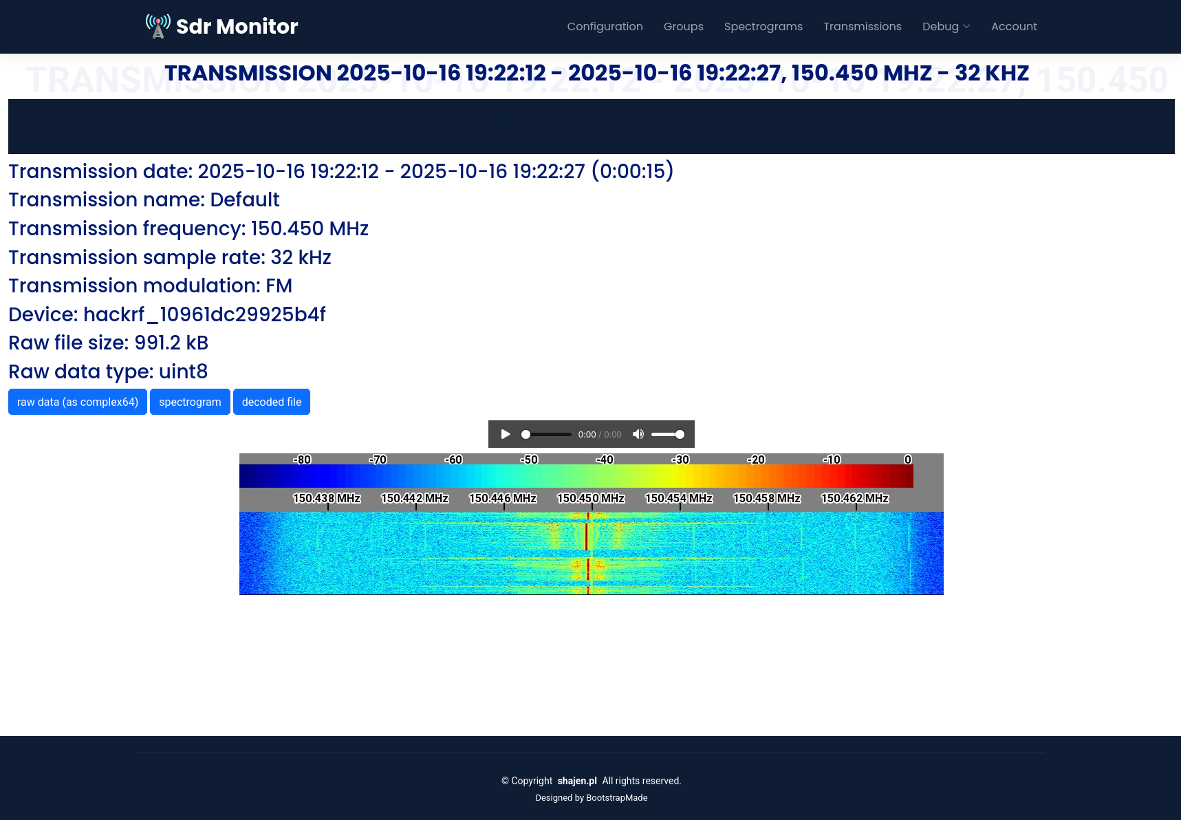 Visualisation d’une transmission dans SDR-Hub